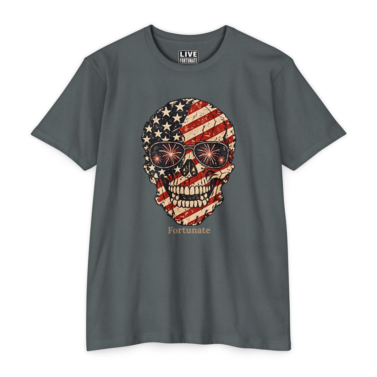 Fortunate American Skull T-Shirt – Live Bold. Live Fortunate.