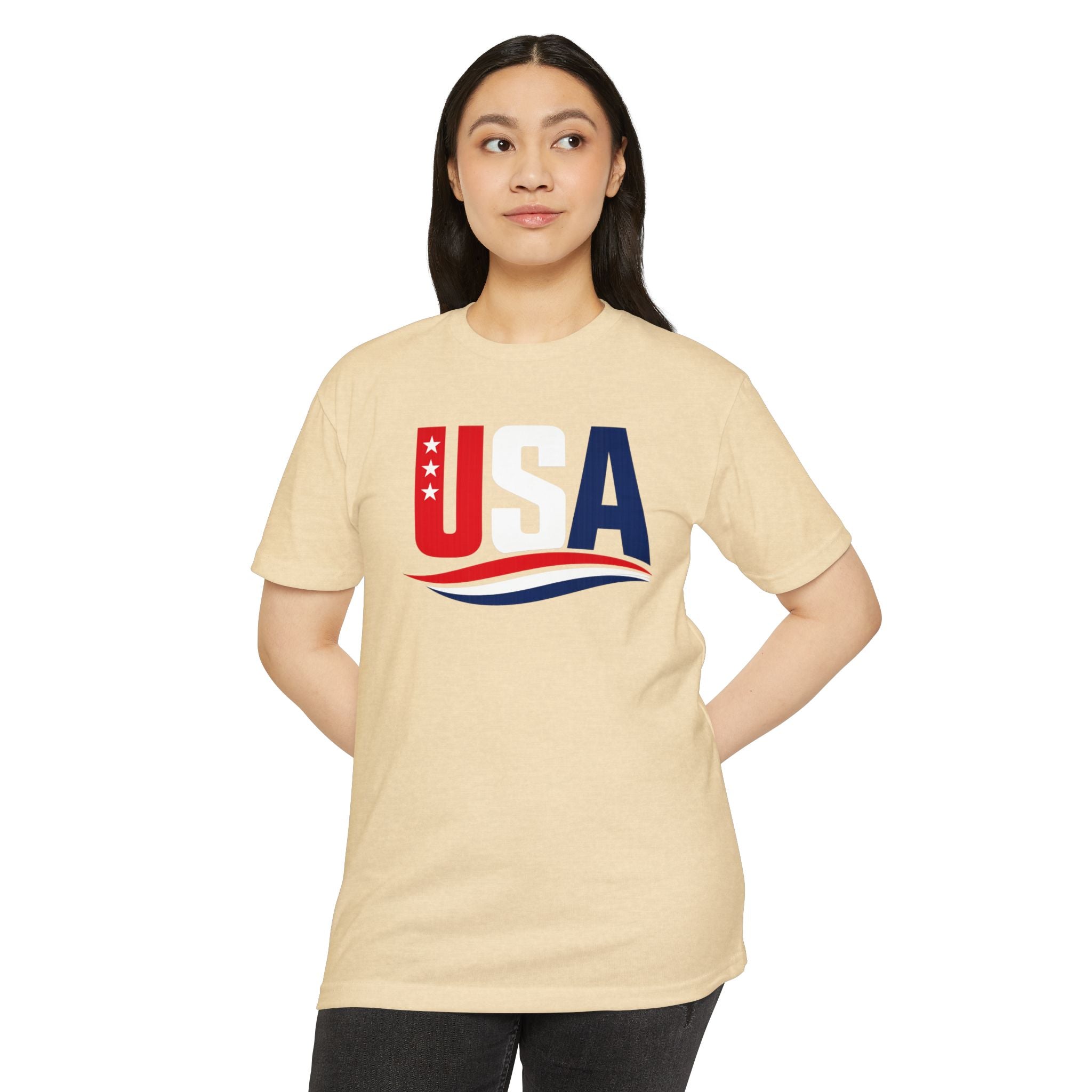 USA Flag Graphic T-Shirt — Patriotic Red White Blue Tee