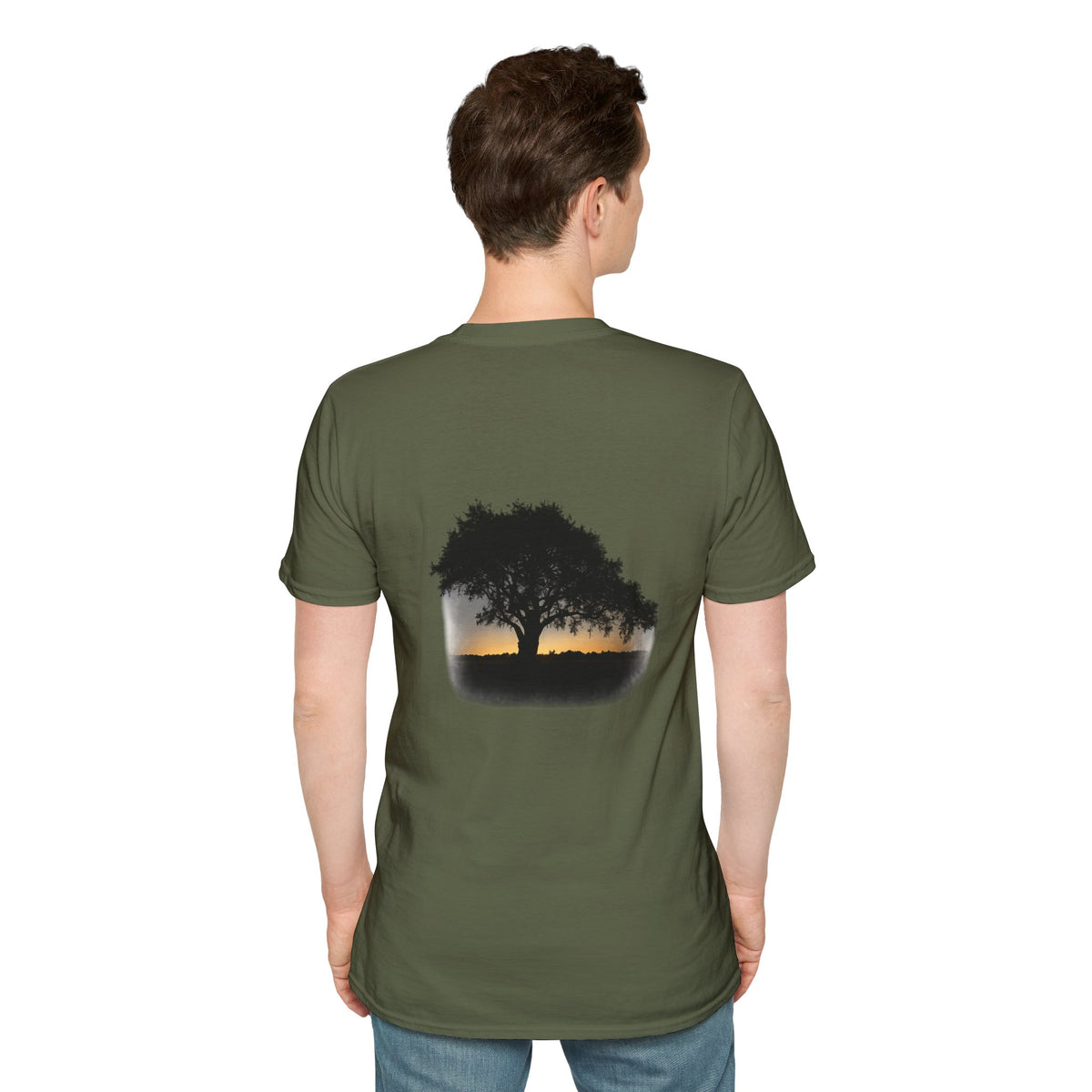 Tree of Clues Sunset T-Shirt — Silhouette Nature Graphic Tee