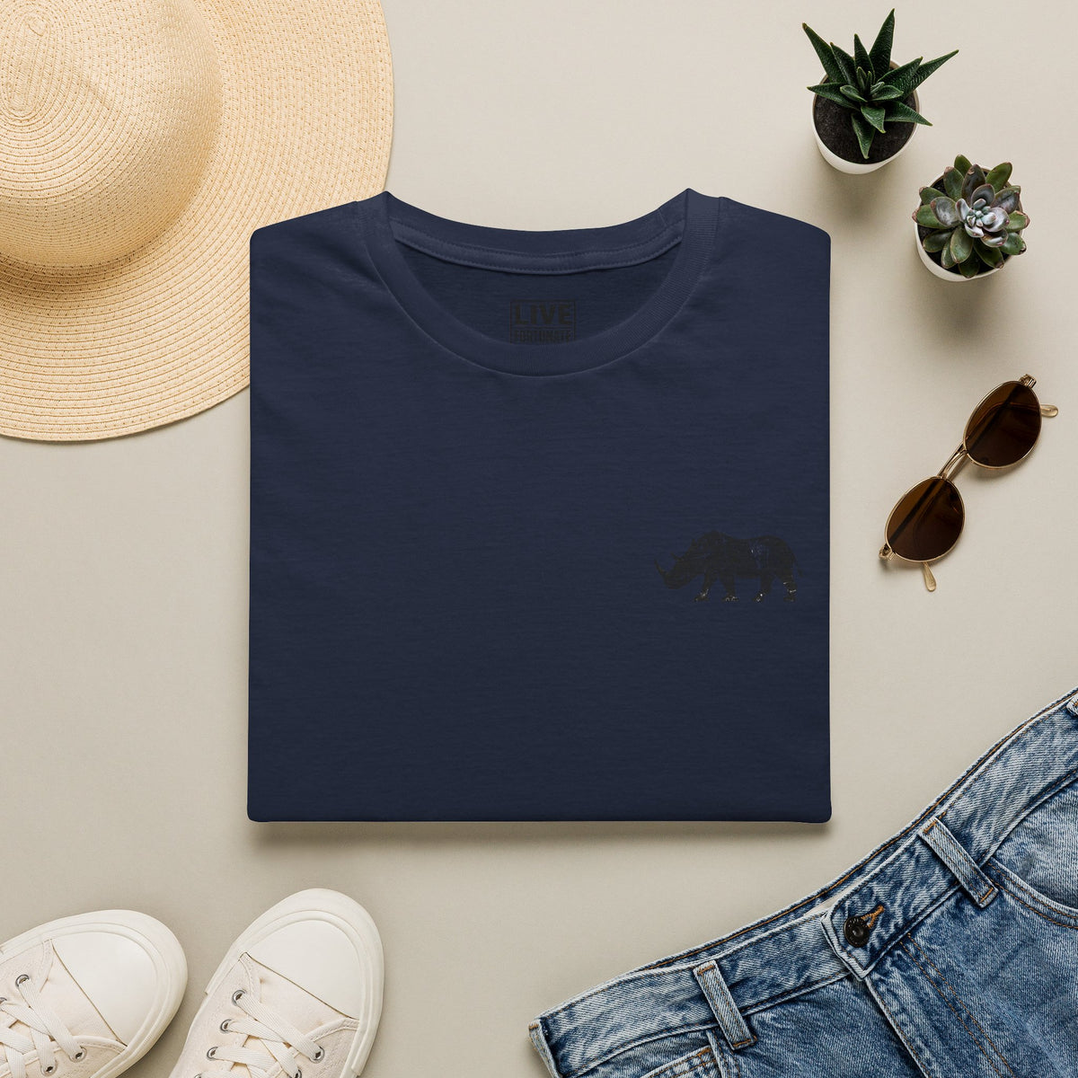 Fortunate AF Rhino Graphic T-shirt Black