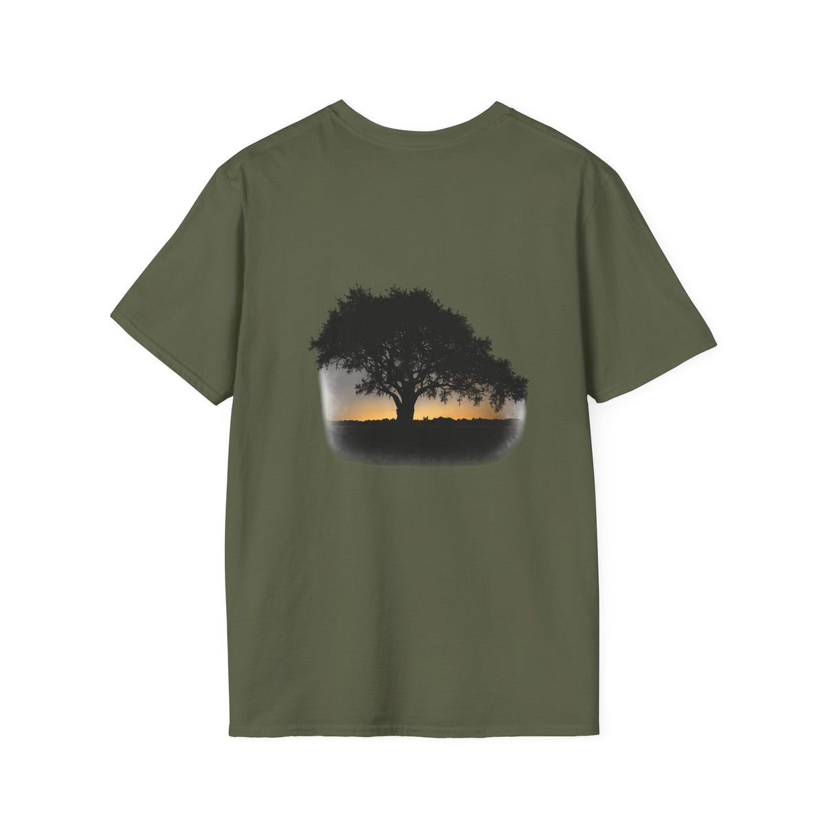 Tree of Clues Sunset T-Shirt — Silhouette Nature Graphic Tee
