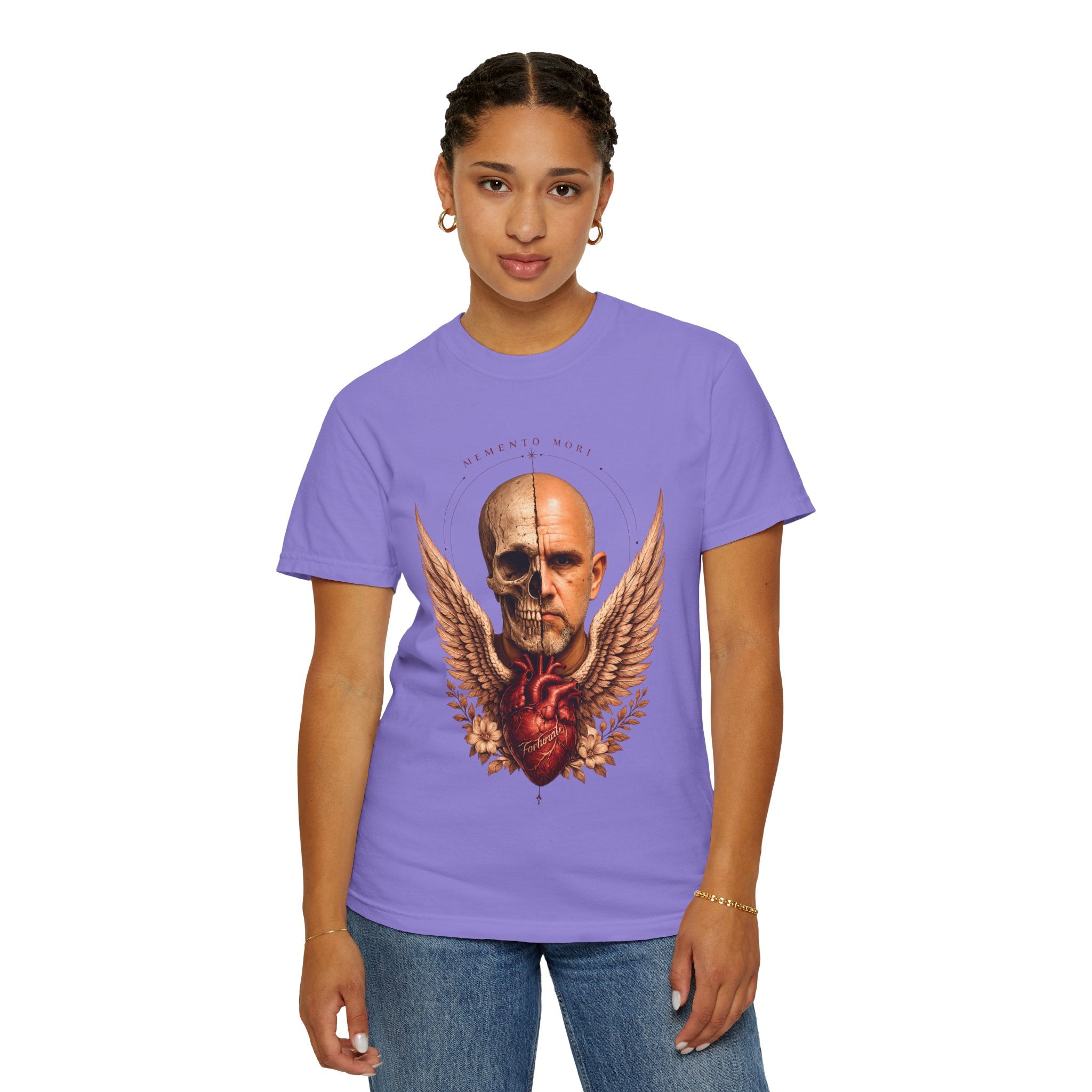 Memento Mori  — Anatomical Heart & Half Skull Graphic Tee