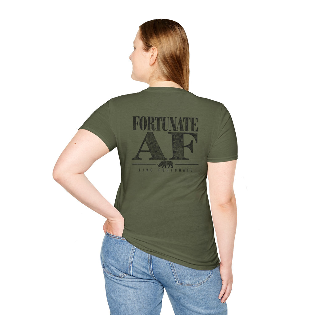 Fortunate AF Rhino Graphic T-shirt Black