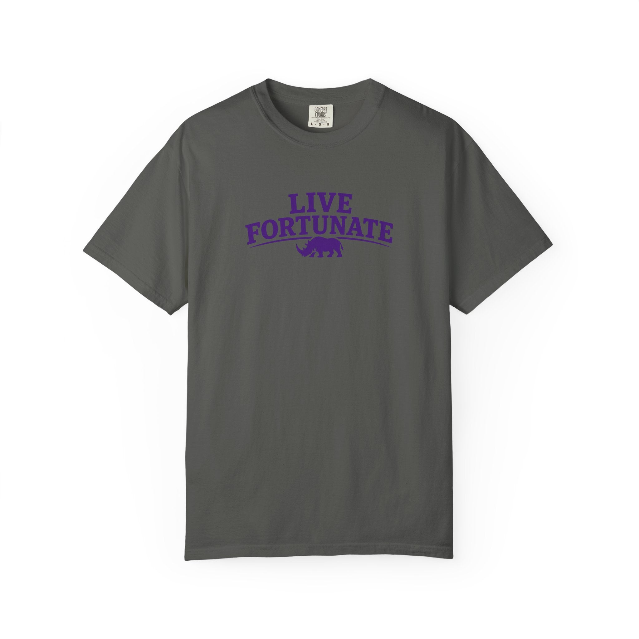 Live Fortunate Rhino Graphic T‑Shirt