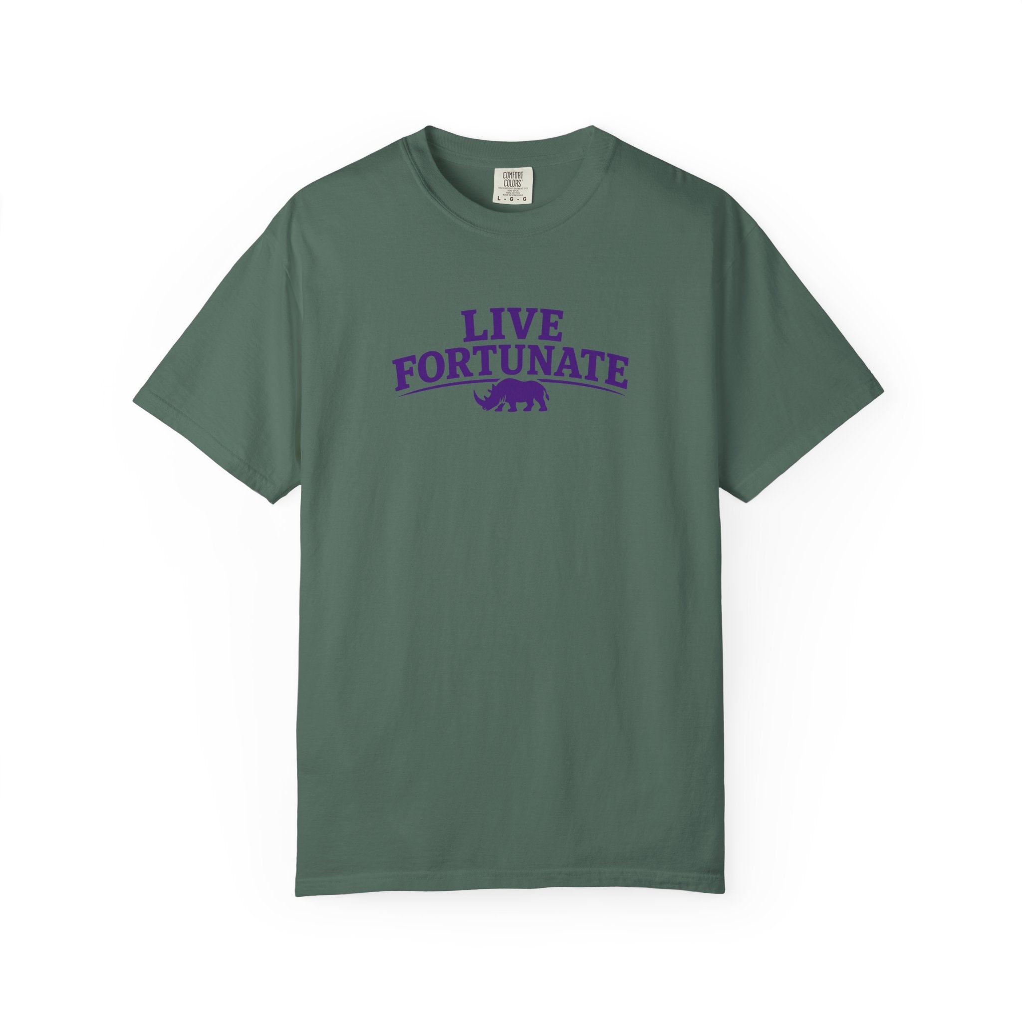 Live Fortunate Rhino Graphic T‑Shirt