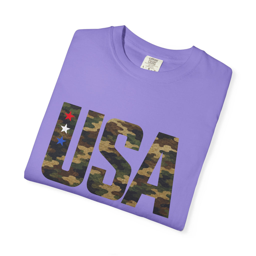 USA Camo Graphic T‑Shirt — Patriotic Military Style Tee