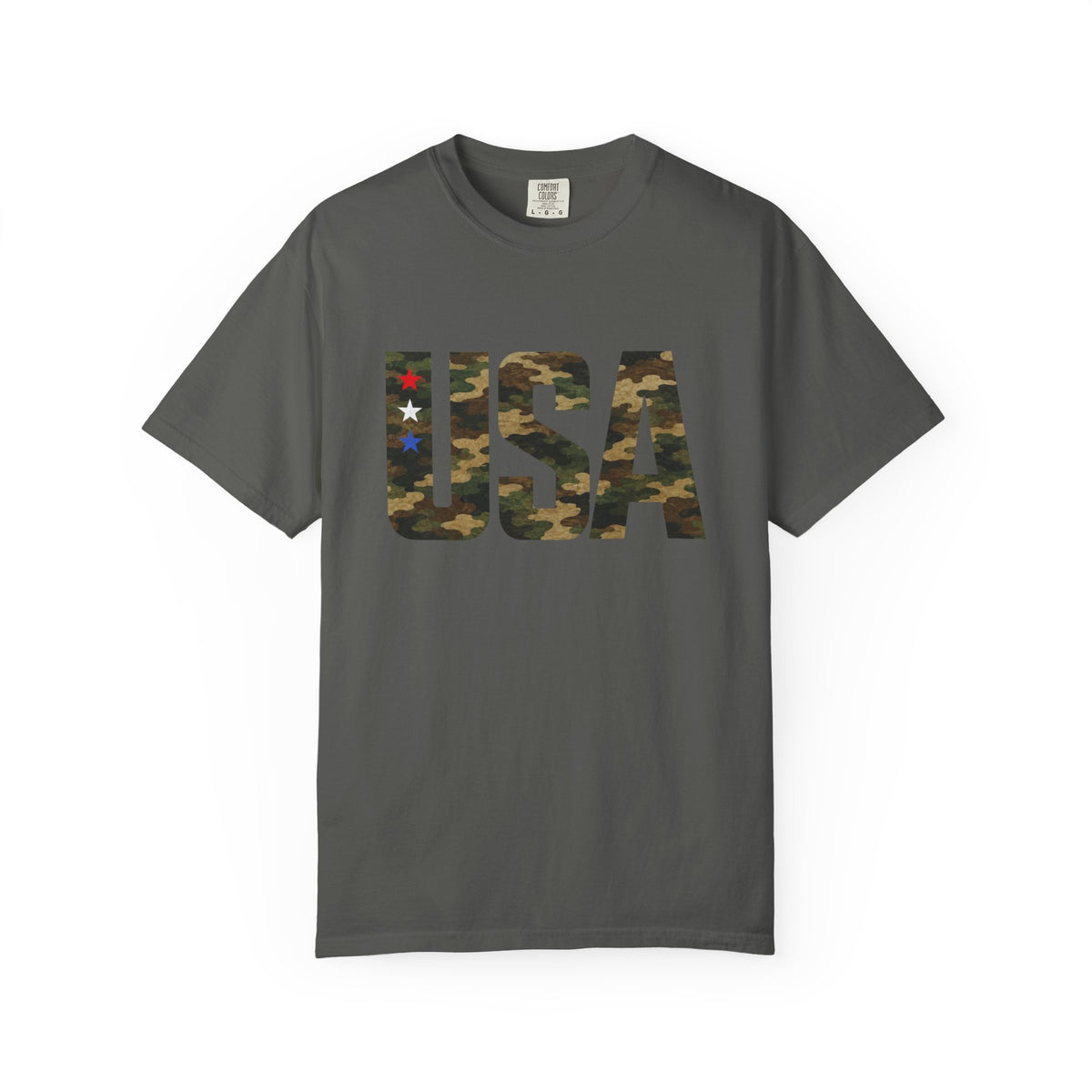 USA Camo Graphic T‑Shirt — Patriotic Military Style Tee