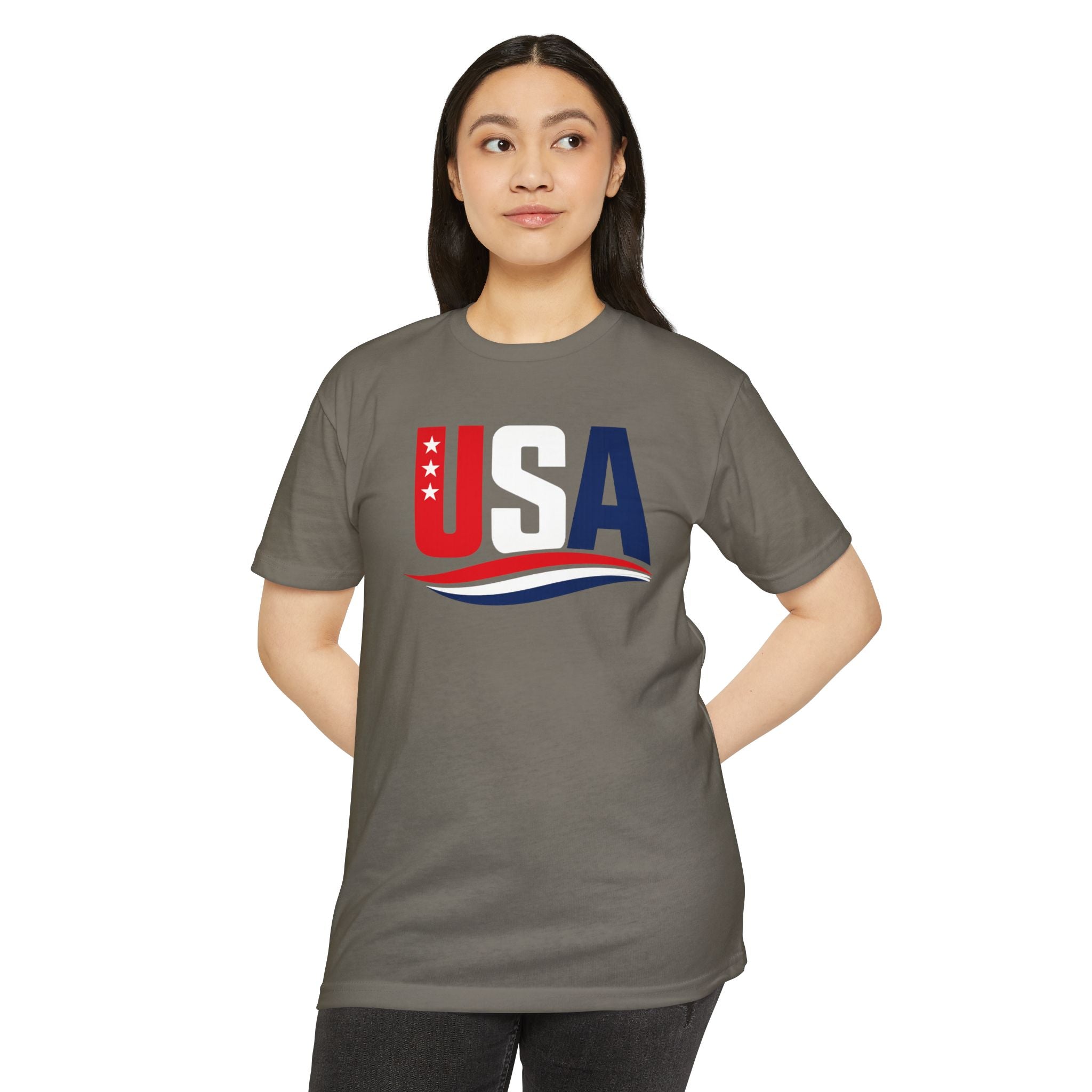 USA Flag Graphic T-Shirt — Patriotic Red White Blue Tee