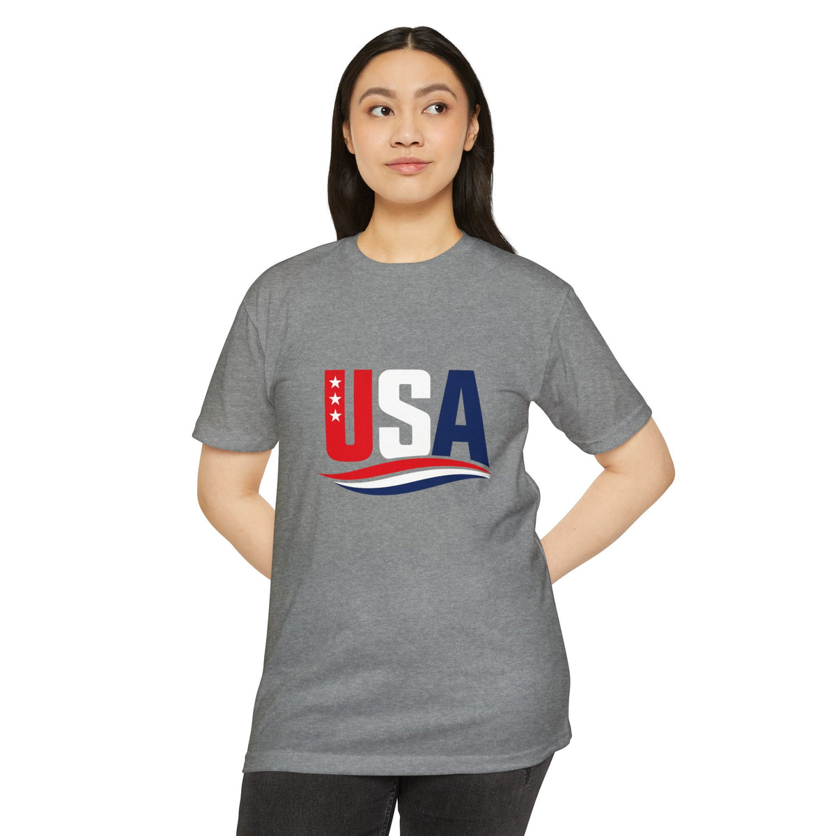 USA Flag Graphic T-Shirt — Patriotic Red White Blue Tee