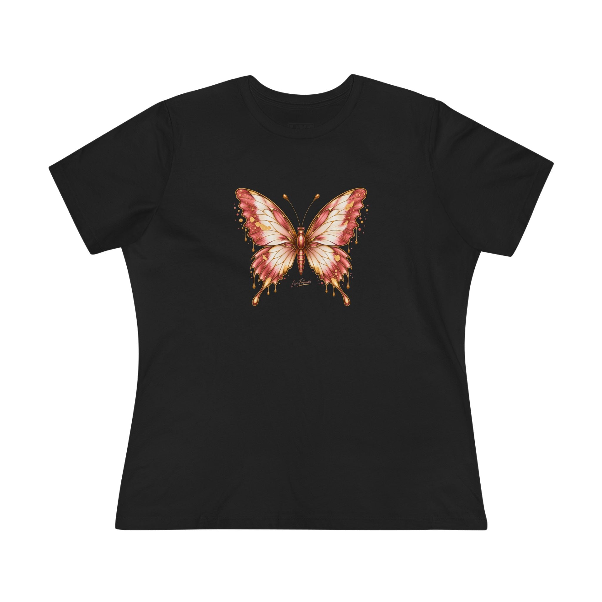 Butterfly Graphic Tee — Women's Dusty Rose Butterfly Shirt