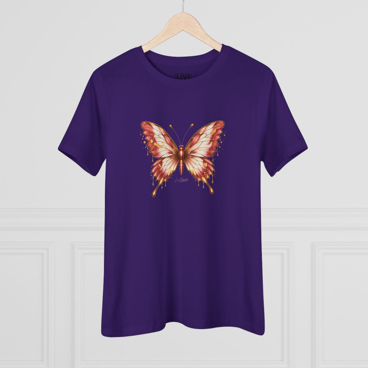 Butterfly Graphic Tee — Women's Dusty Rose Butterfly Shirt