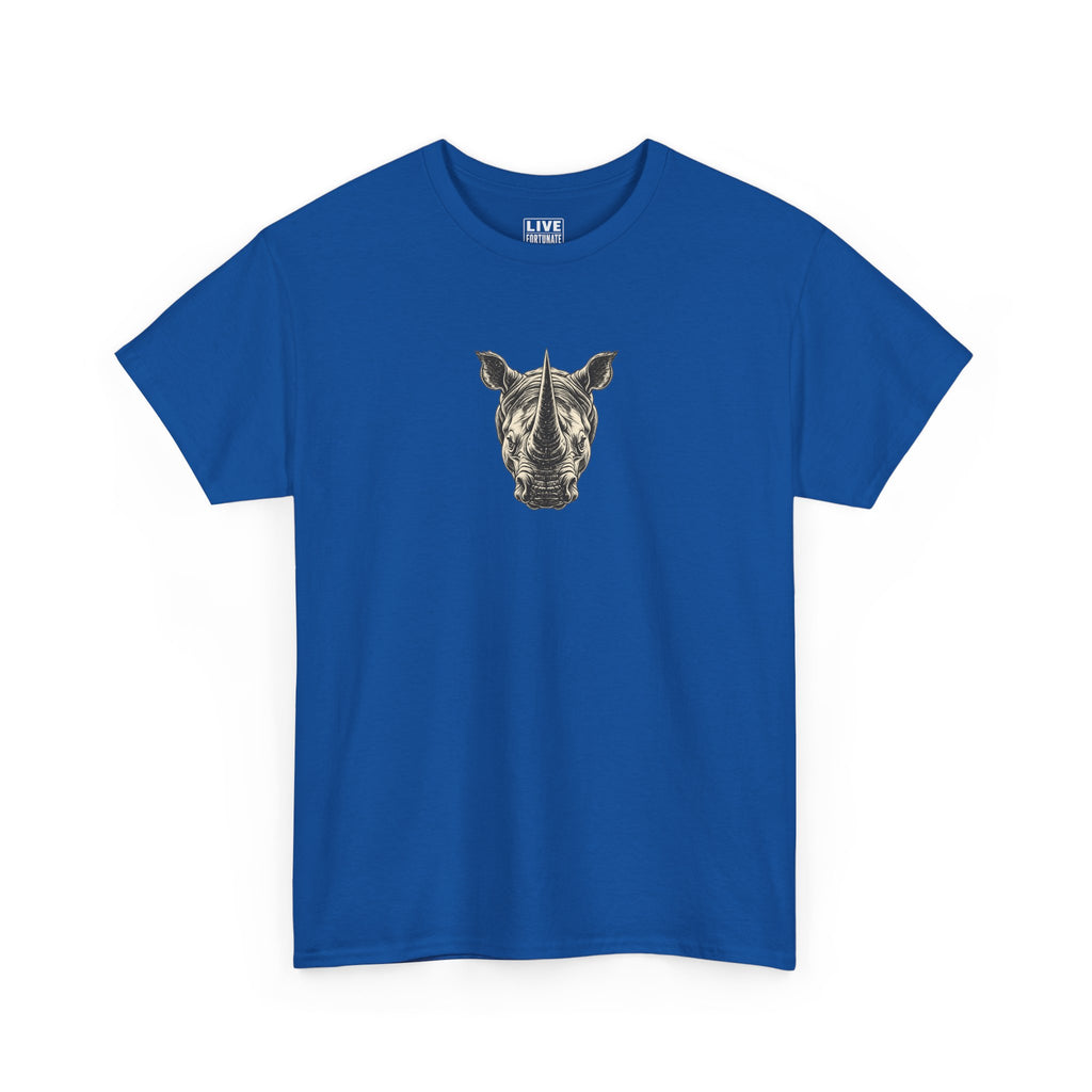 Rhino Mindset Men’s Front & Back Graphic T-Shirt | Live Fortunate