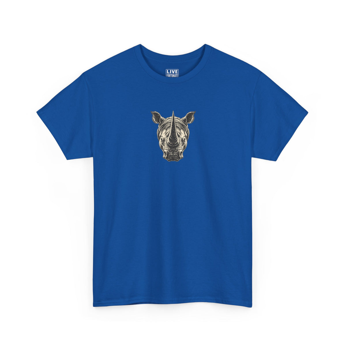 Rhino Mindset Men’s Front & Back Graphic T-Shirt | Live Fortunate