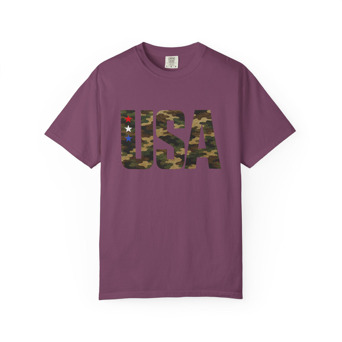 USA Camo Graphic T‑Shirt — Patriotic Military Style Tee