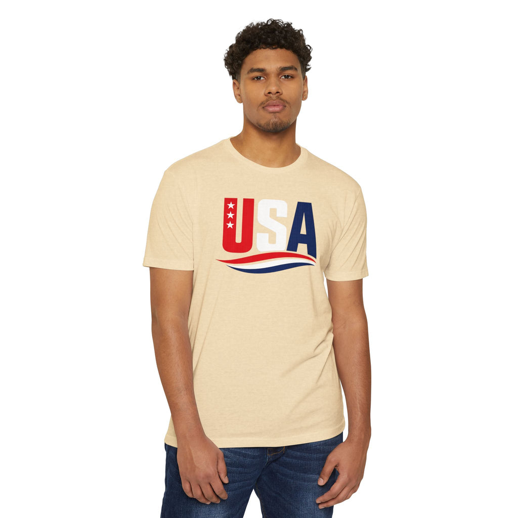 USA Flag Graphic T-Shirt — Patriotic Red White Blue Tee