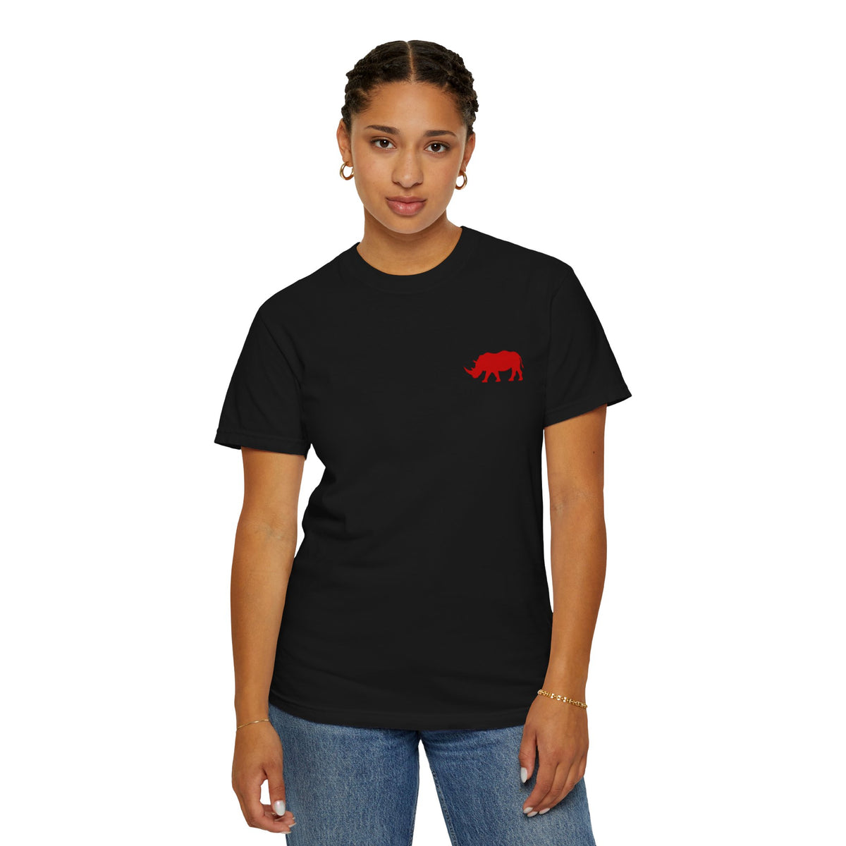 Live Fortunate Rhino T-Shirt — Red Rhino Logo Tee