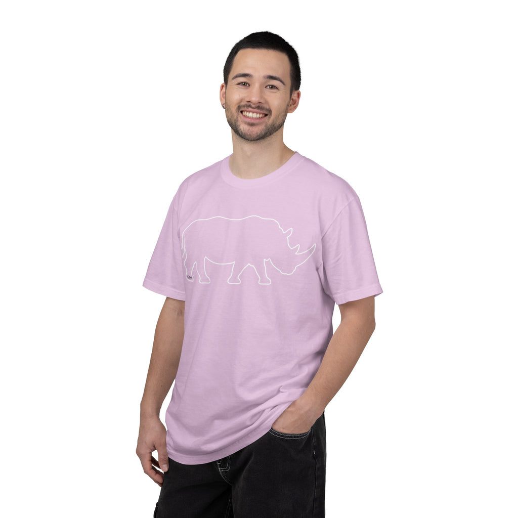 Rhino Outline T-Shirt — Minimal Wildlife Graphic Tee