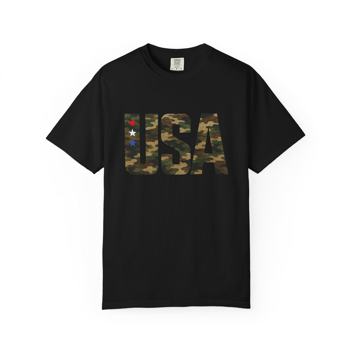 USA Camo Graphic T‑Shirt — Patriotic Military Style Tee