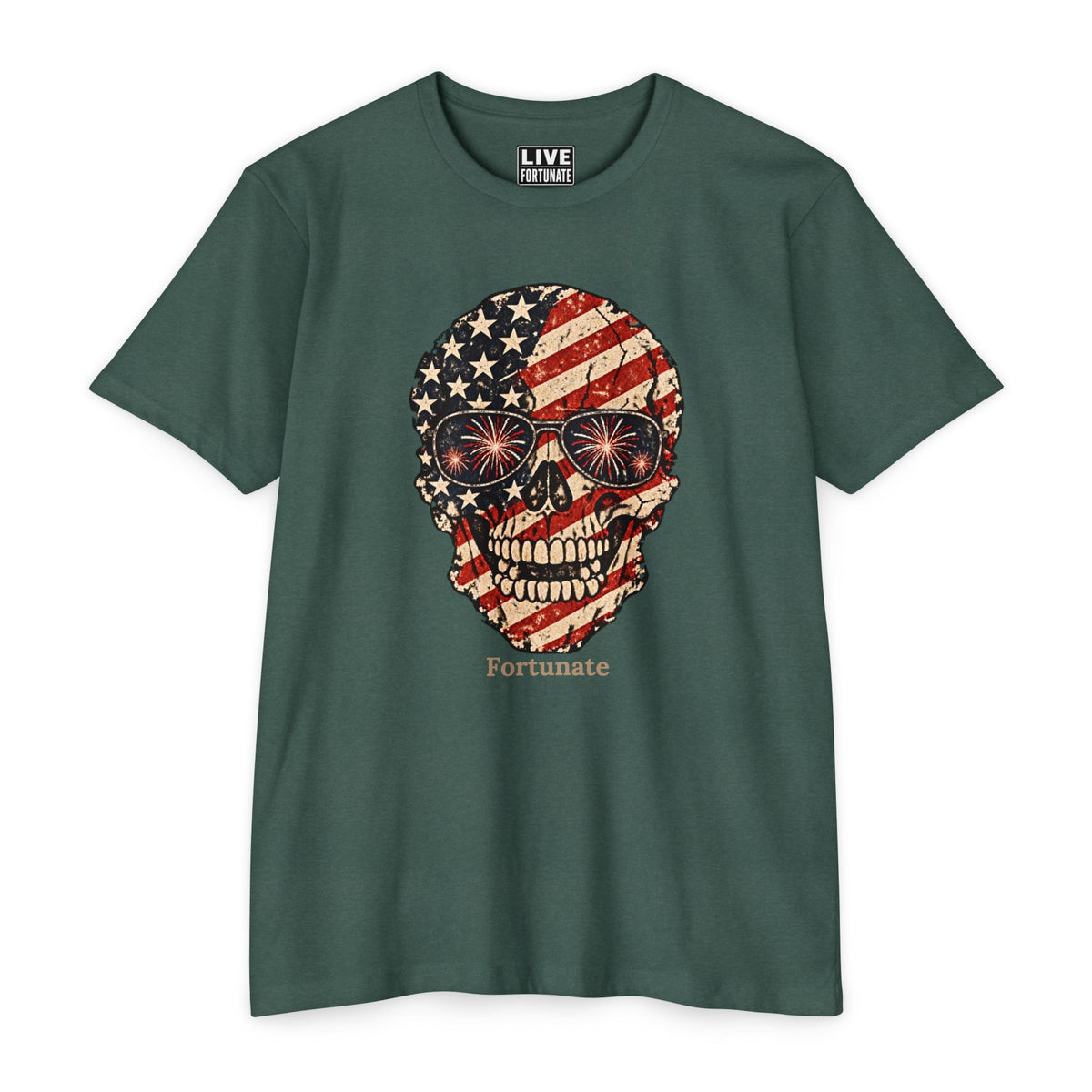 Fortunate American Skull T-Shirt – Live Bold. Live Fortunate.