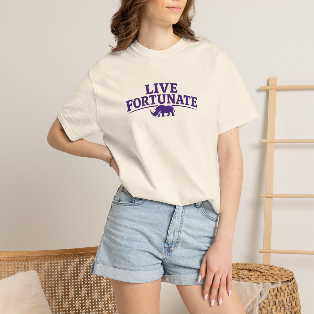 Live Fortunate Rhino Graphic T‑Shirt