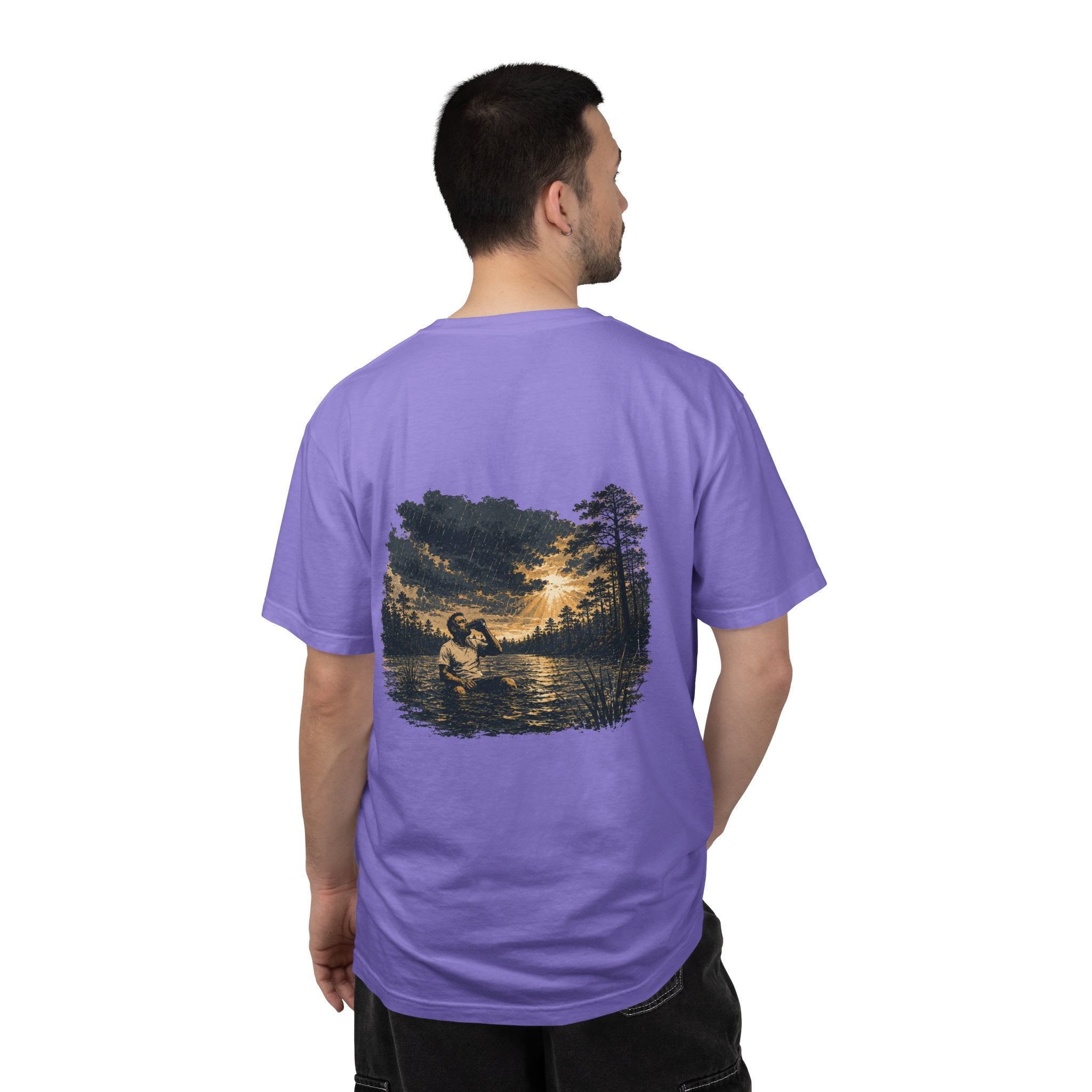 Sunset Vintage T-Shirt — Lake Scene