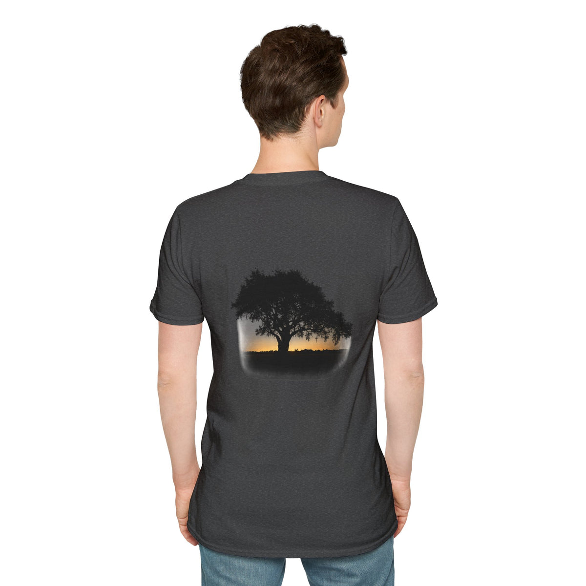 Tree of Clues Sunset T-Shirt — Silhouette Nature Graphic Tee