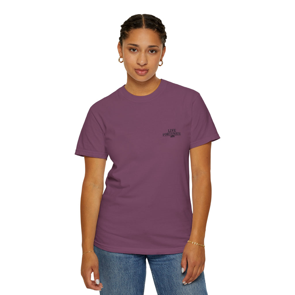 Fishing Lake Scene T-Shirt — Vintage Angler Silhouette Tee