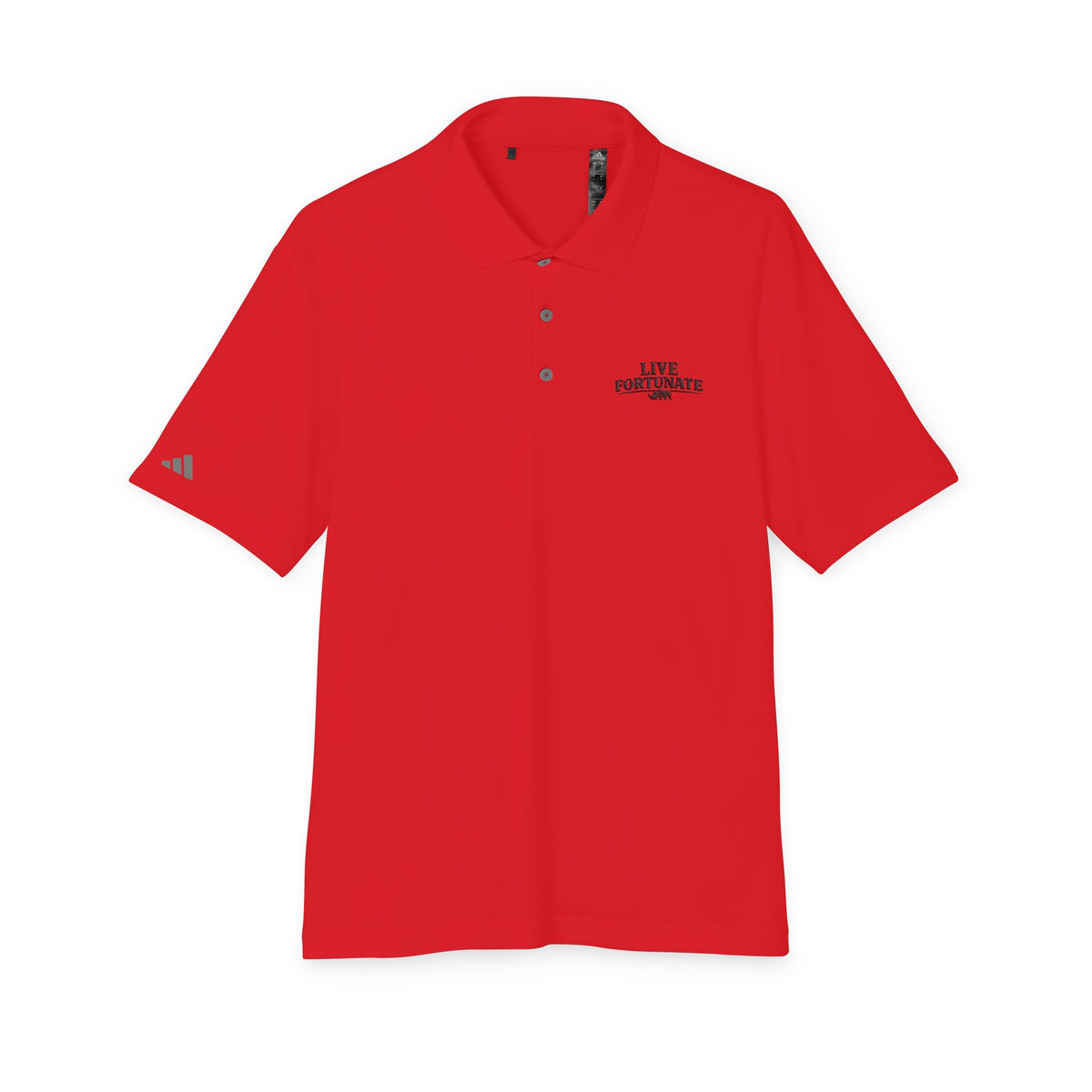 Live Fortunate Men’s Adidas Performance Polo – Embroidered Rhino Logo