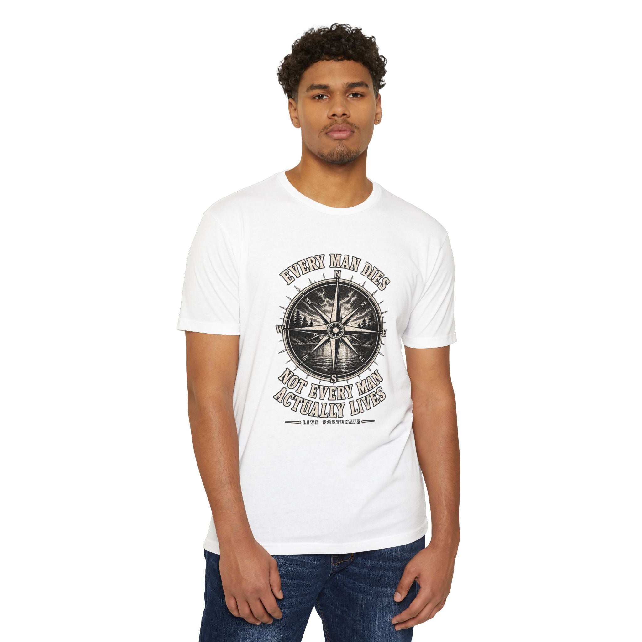 "Every Man Dies, Not Every Man Actually Lives" Vintage Nautical Compass Tee