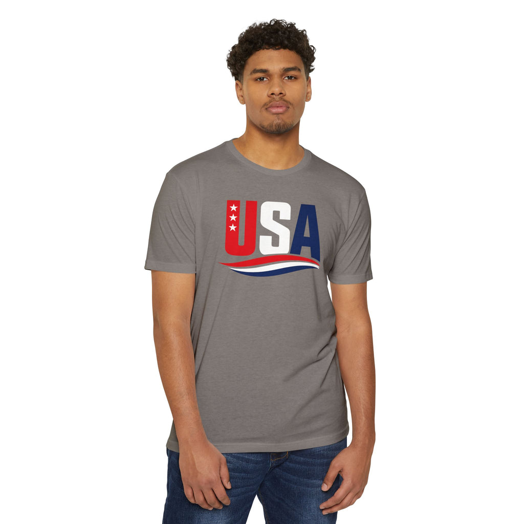 USA Flag Graphic T-Shirt — Patriotic Red White Blue Tee