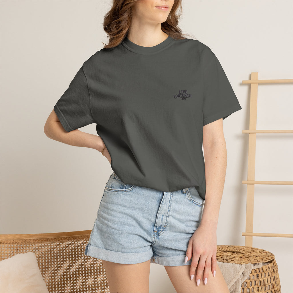 Fishing Lake Scene T-Shirt — Vintage Angler Silhouette Tee