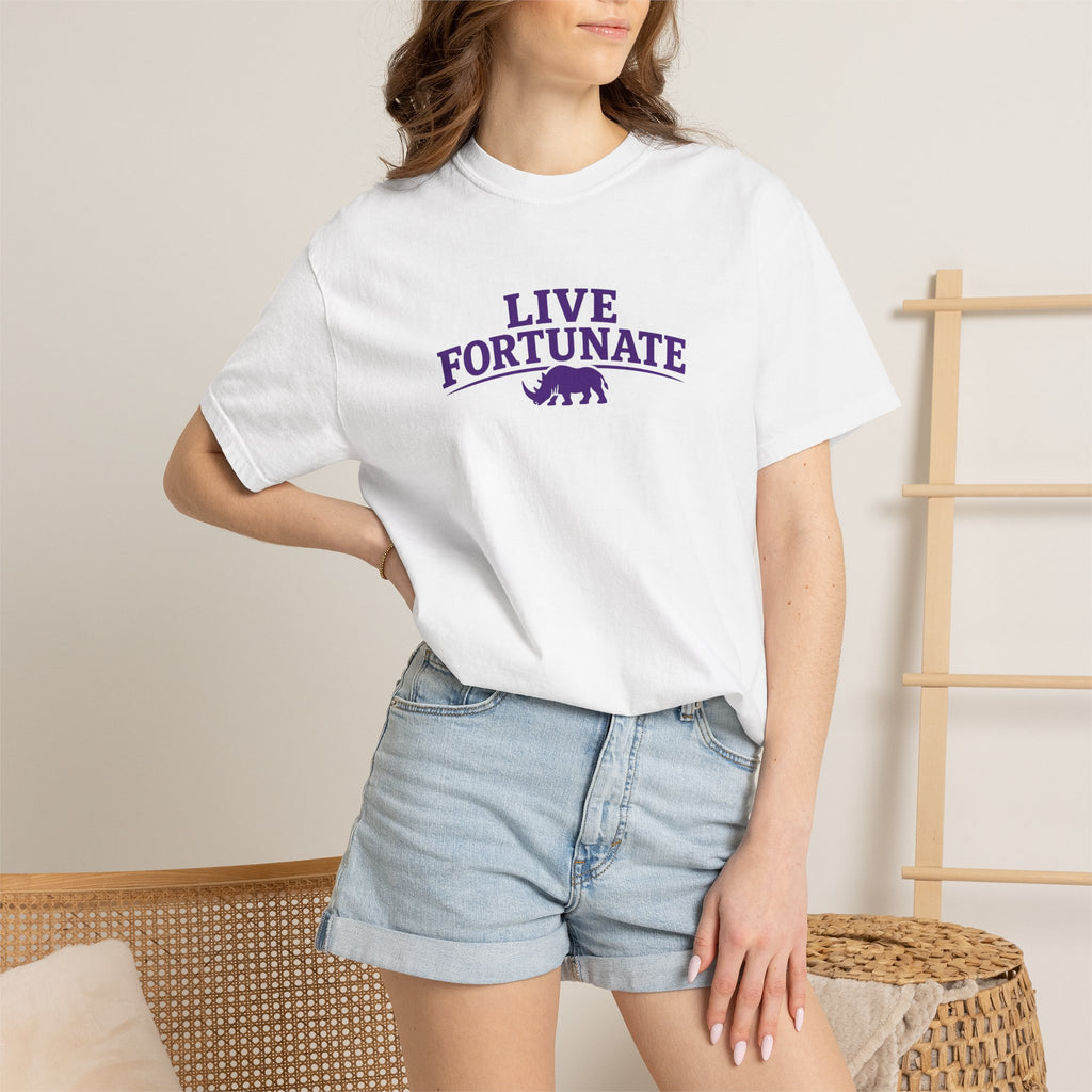 Live Fortunate Rhino Graphic T‑Shirt