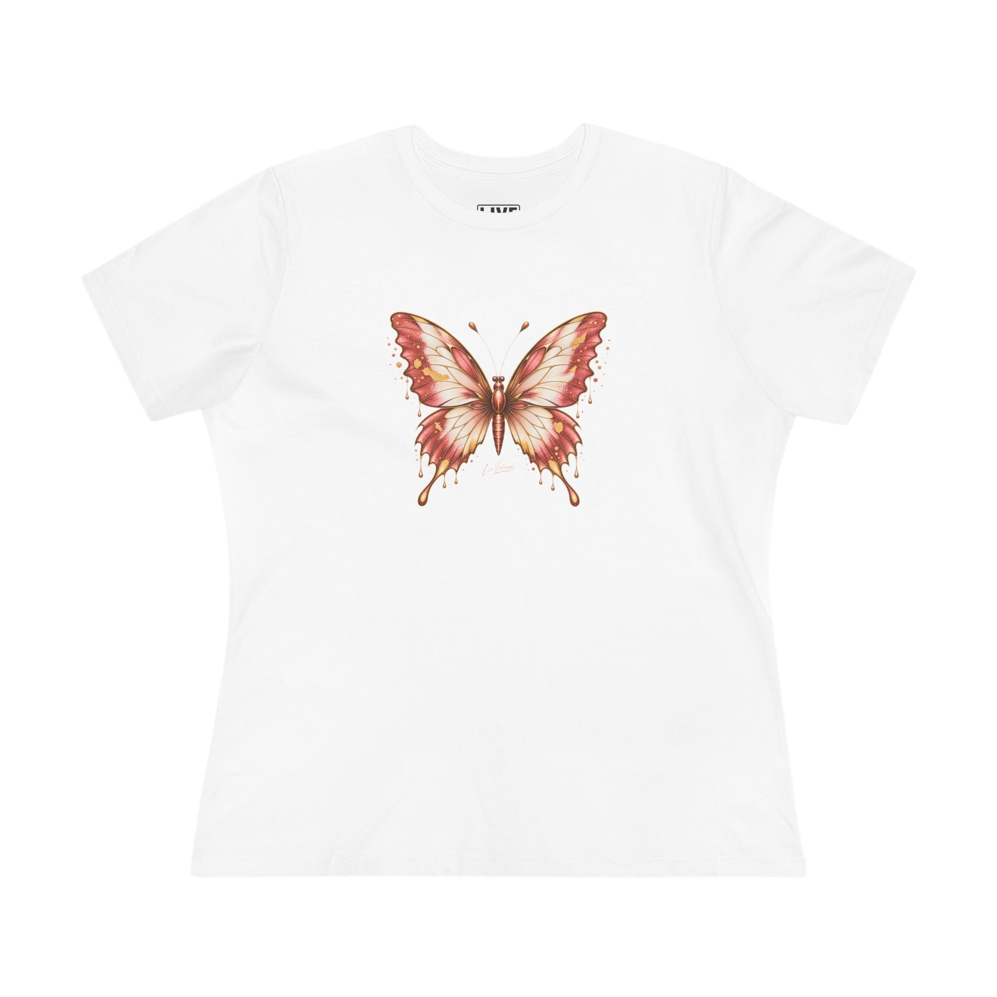 Butterfly Graphic Tee — Women's Dusty Rose Butterfly Shirt