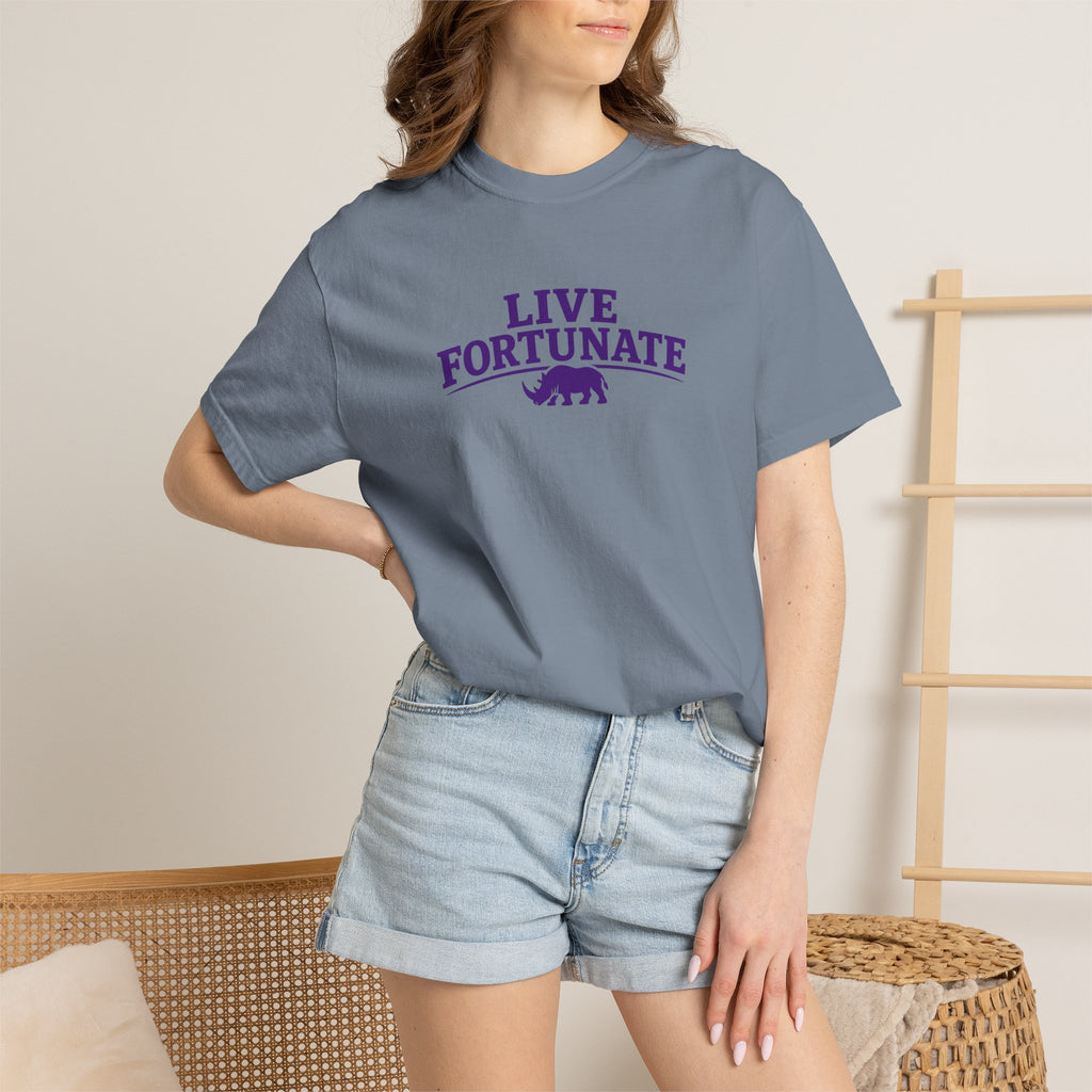 Live Fortunate Rhino Graphic T‑Shirt