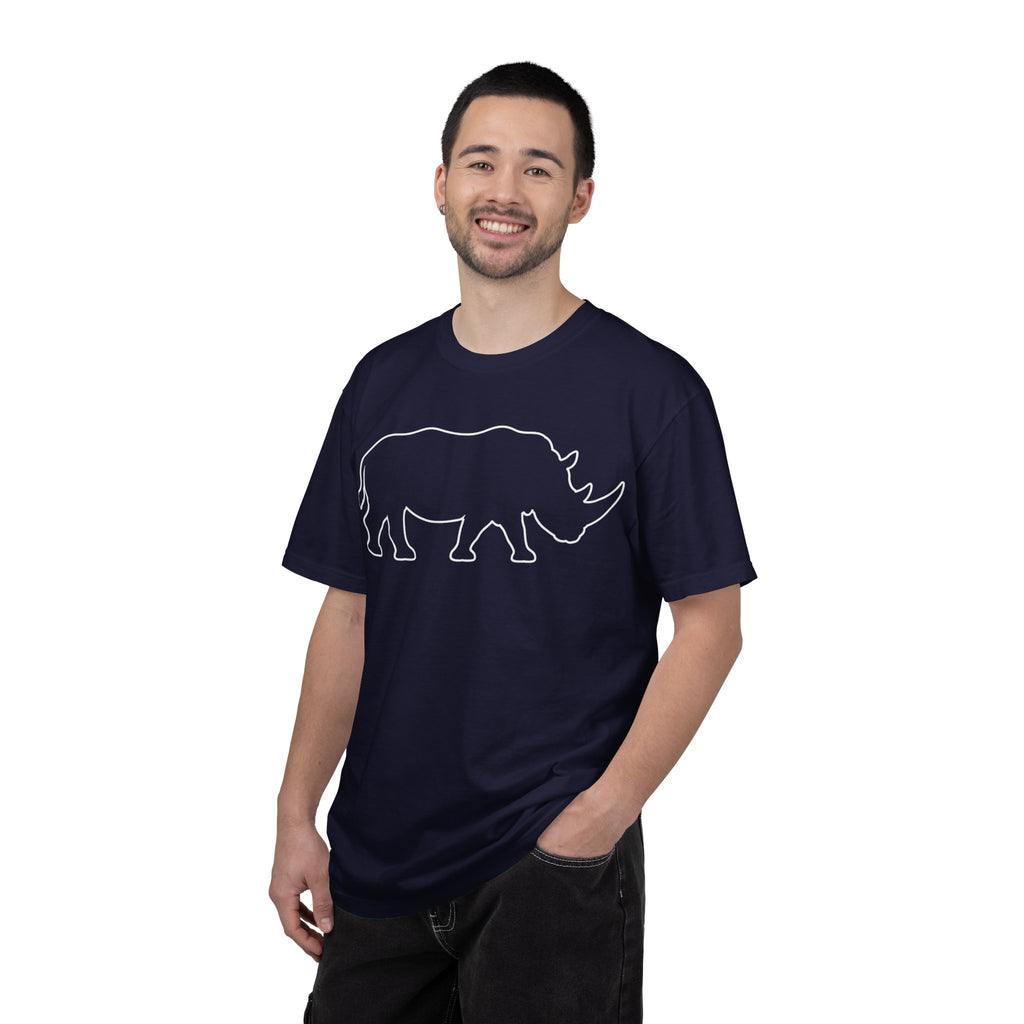 Rhino Outline T-Shirt — Minimal Wildlife Graphic Tee