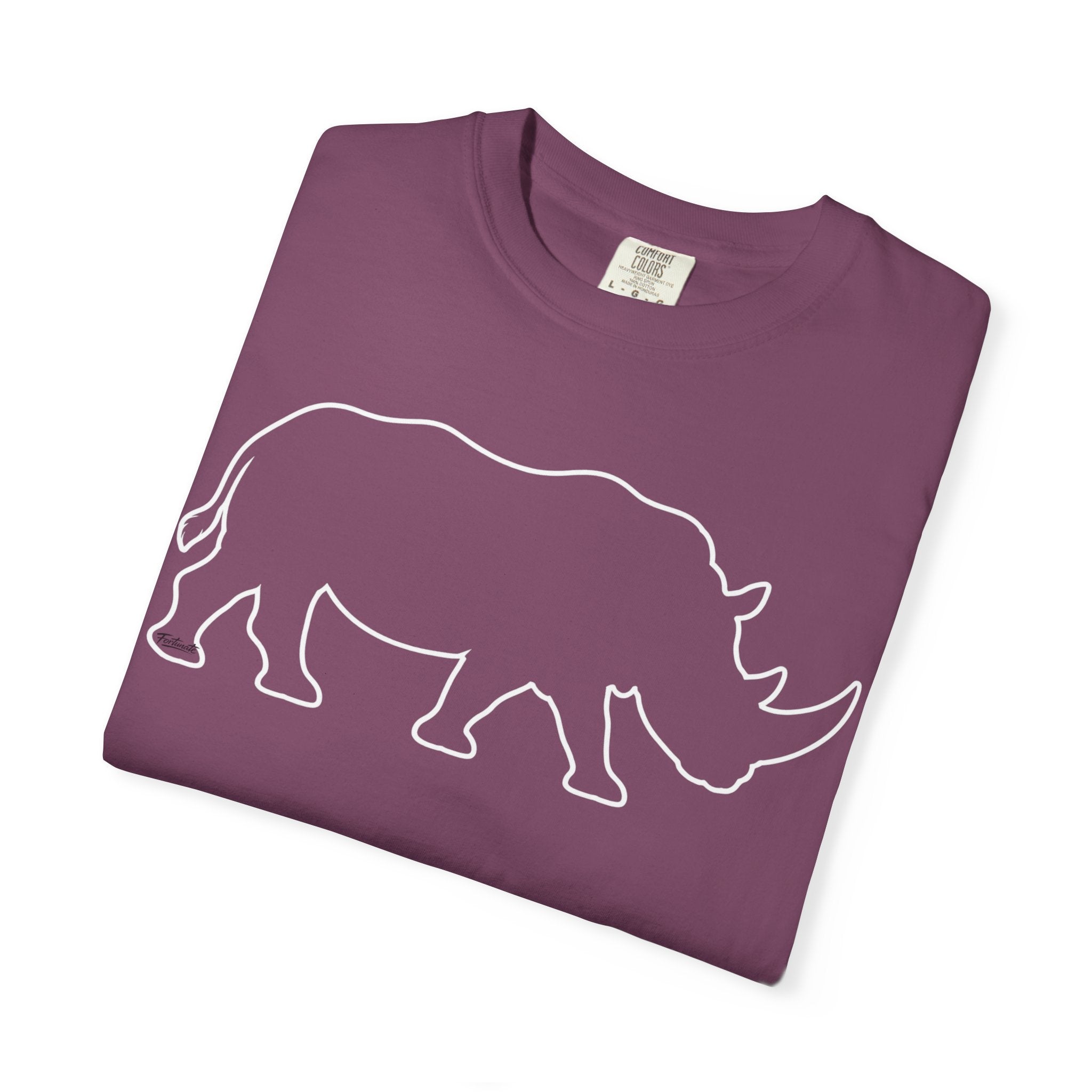 Rhino Outline T-Shirt — Minimal Wildlife Graphic Tee