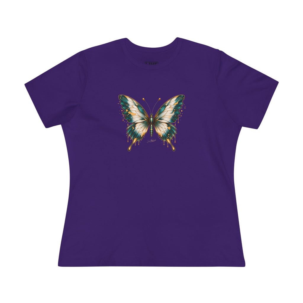 Butterfly Graphic Tee — Teal & Gold Vintage Butterfly Women's T-Shirt
