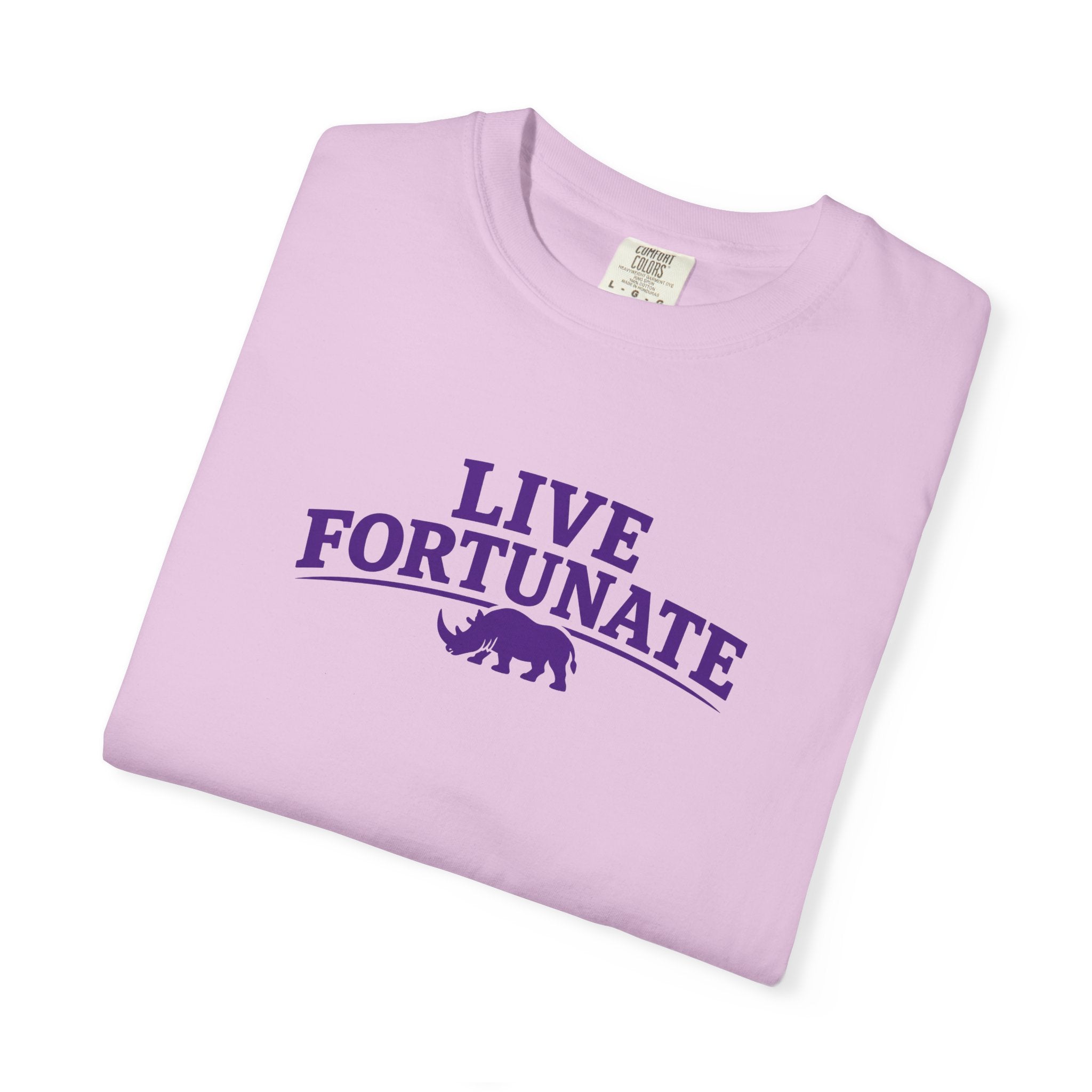 Live Fortunate Rhino Graphic T‑Shirt