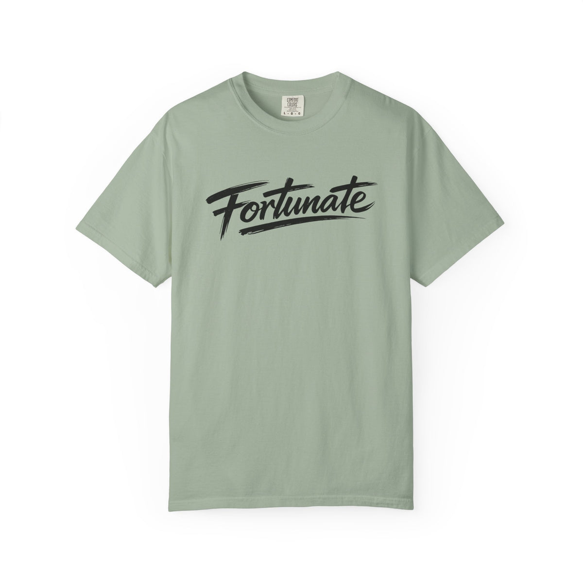Fortunate Script T-Shirt — Casual Graphic Tee with 'Fortunate' Handwritten Logo