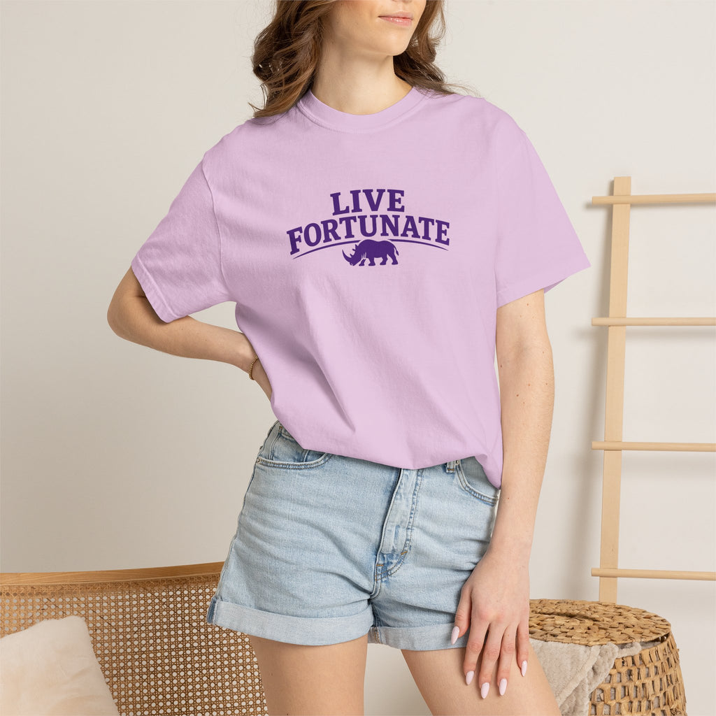 Live Fortunate Rhino Graphic T‑Shirt