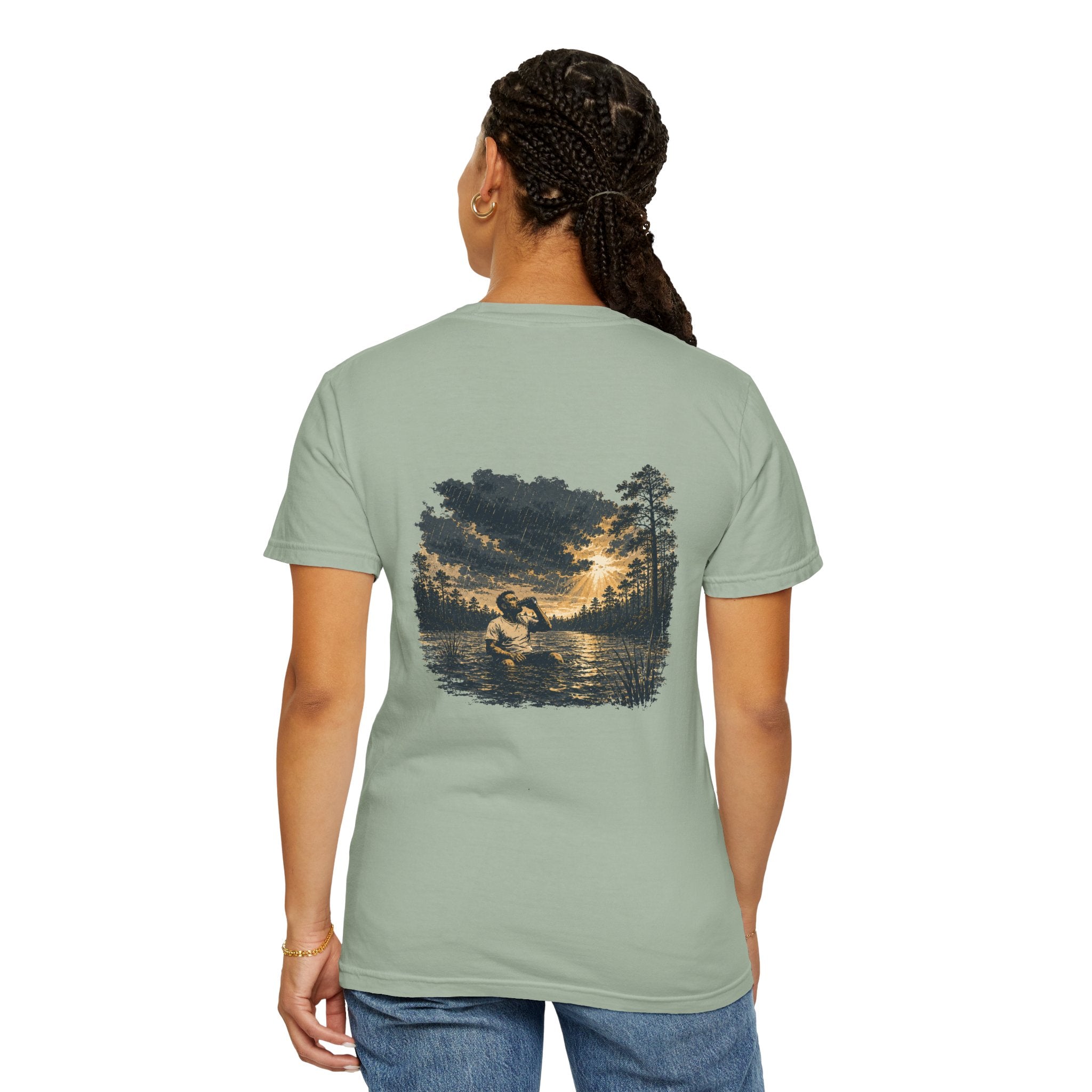 Sunset Vintage T-Shirt — Lake Scene
