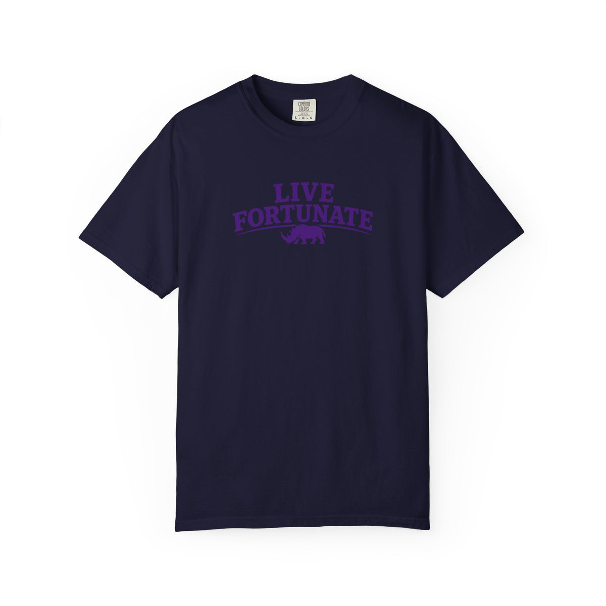 Live Fortunate Rhino Graphic T‑Shirt
