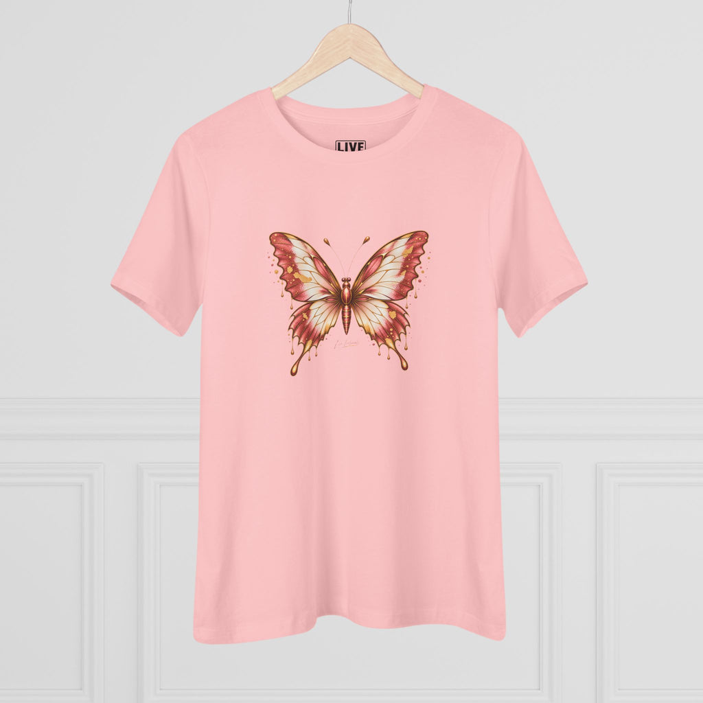 Butterfly Graphic Tee — Women's Dusty Rose Butterfly Shirt