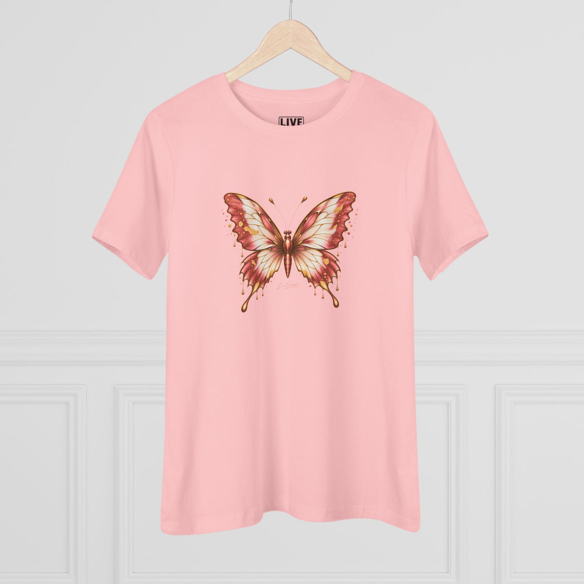 Butterfly Graphic Tee — Women's Dusty Rose Butterfly Shirt