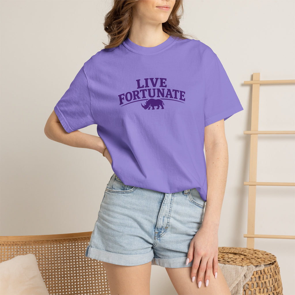 Live Fortunate Rhino Graphic T‑Shirt