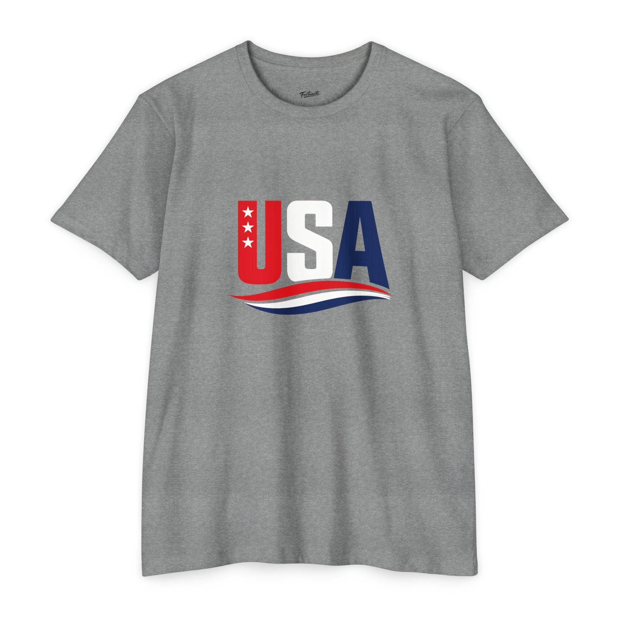 USA Flag Graphic T-Shirt — Patriotic Red White Blue Tee