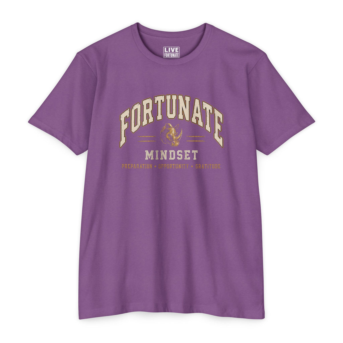 Fortunate Mindset Men’s Vintage Rhino Graphic T-Shirt | Live Fortunate
