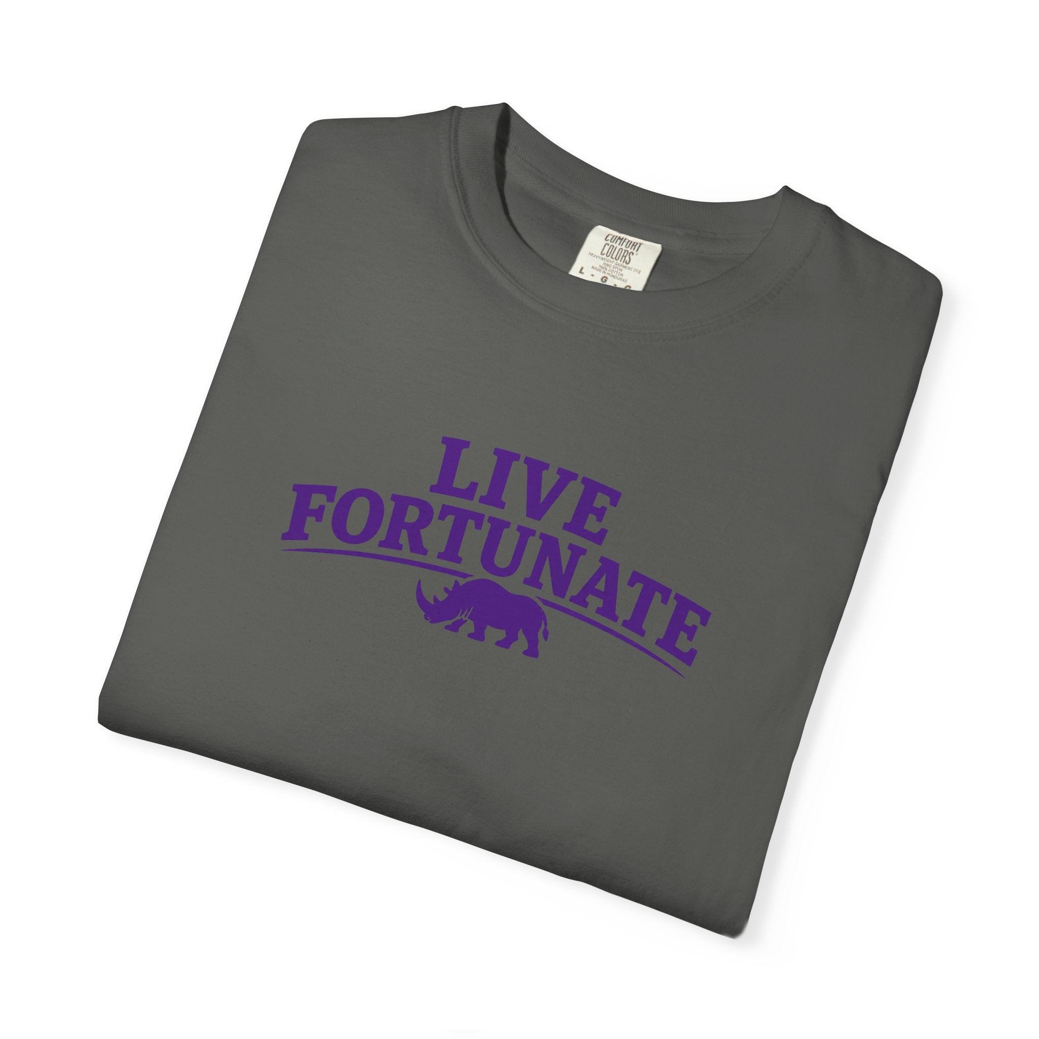 Live Fortunate Rhino Graphic T‑Shirt
