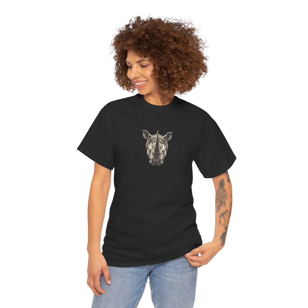 Rhino Mindset Men’s Front & Back Graphic T-Shirt | Live Fortunate