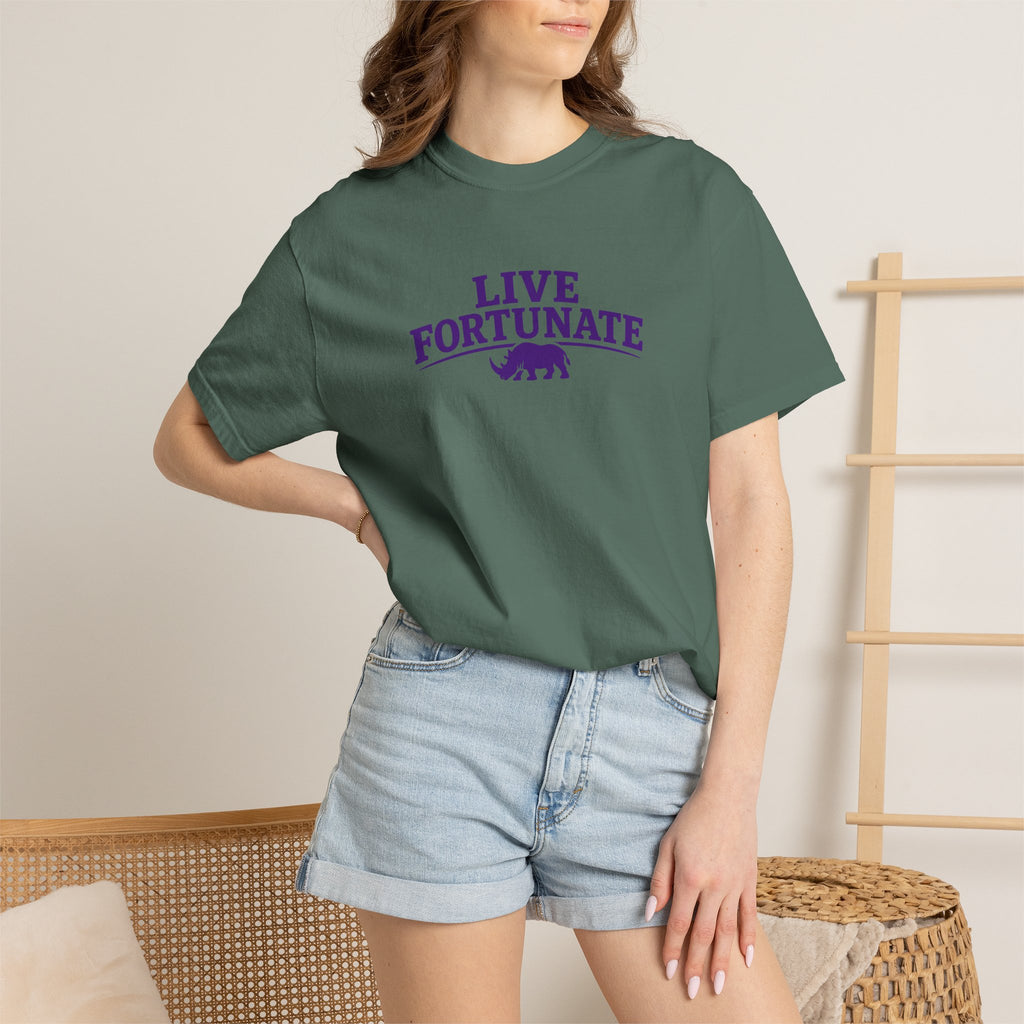 Live Fortunate Rhino Graphic T‑Shirt